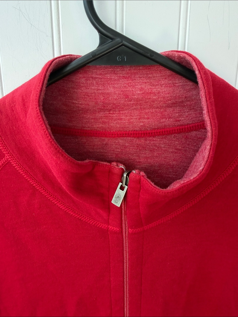 (312)Tommy Bahama Reversible Half Zip Pullover Women’s Red Pink Mock Neck - Picture 4 of 9